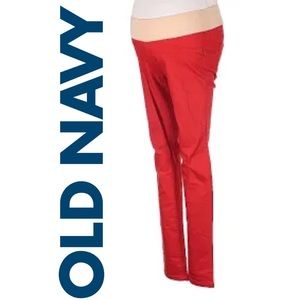 OLD NAVY maternity red super skinny low rise knit pants pants size 12